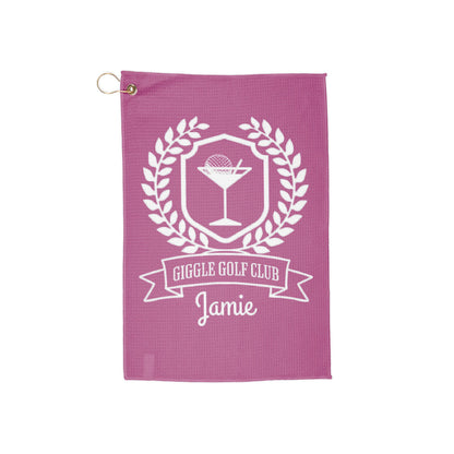Giggle Golf Club Pink Personalized Golf Towel