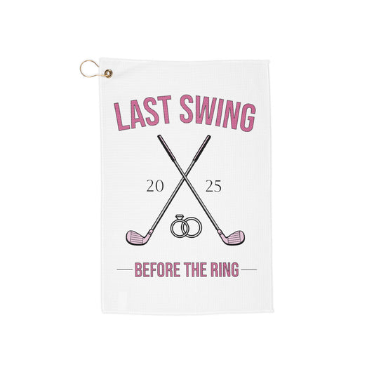 Pink Last Swing Before the Ring Golf Towel