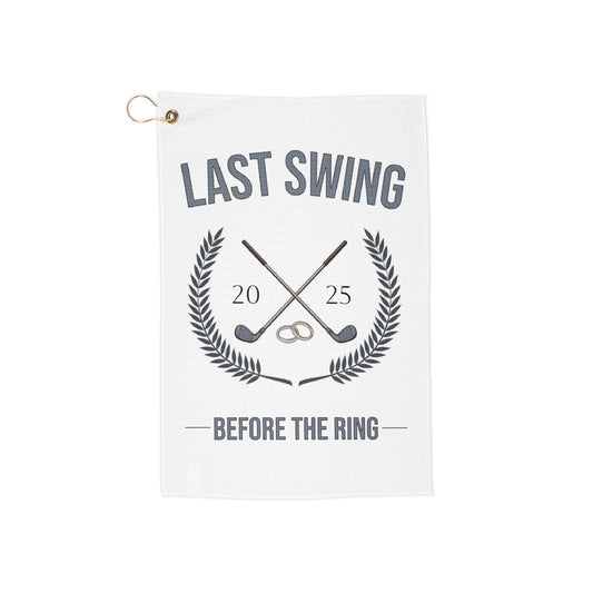Blue Last Swing Before the Ring Golf Towel