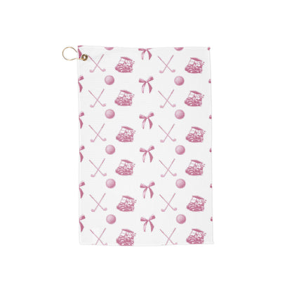 Pink Bow Golf Towel