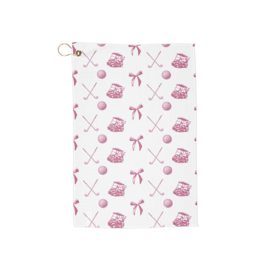 Pink Bow Golf Towel