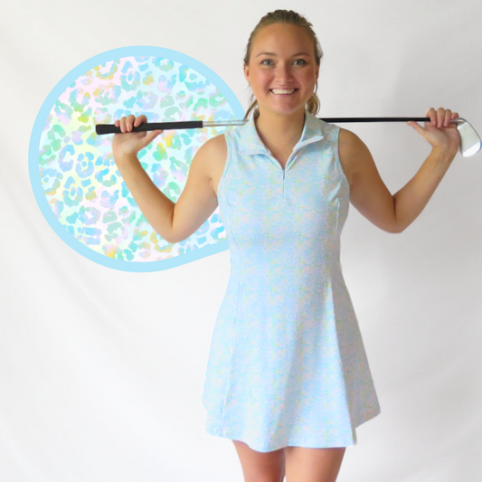 Blue Cheetah Golf Dress