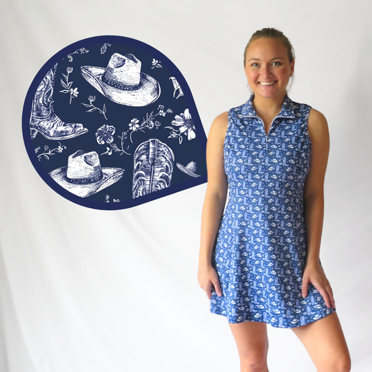 Navy Cowboy Golf Dress