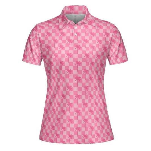 Pink Retro Summer Women's Golf Polo