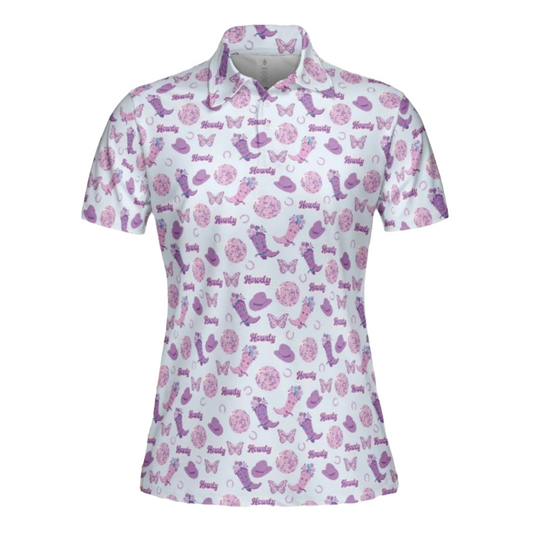 Purple Cowgirl Women's Golf Polo