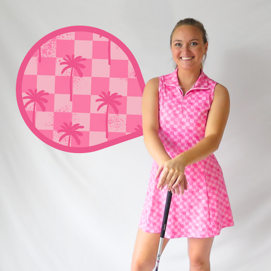 Pink Retro Summer Golf Dress