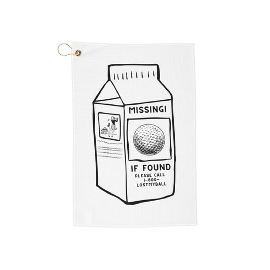 Missing Golf Ball Vintage Milk Carton Golf Towel