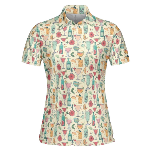 Retro Groovy Cocktail Women's Polo