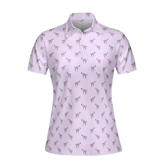 Bestees Purple Cowgirl Golf Ball Women's Golf Polo