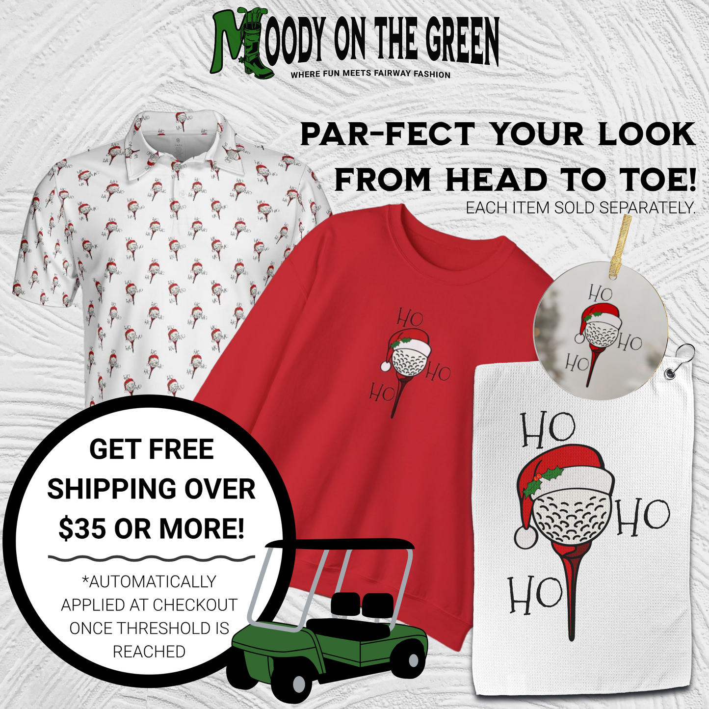 Golf Ball Santa Hat Golf Towel