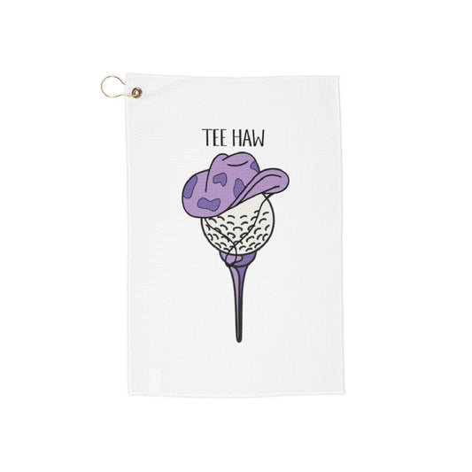 Purple Tee Haw Golf Towel