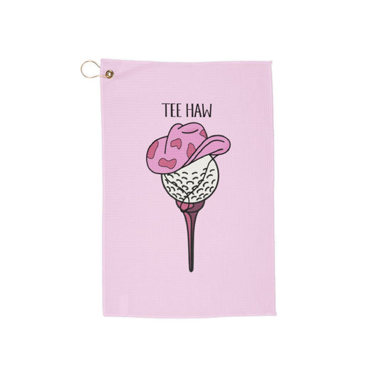 Baby Pink Tee Haw Golf Towel