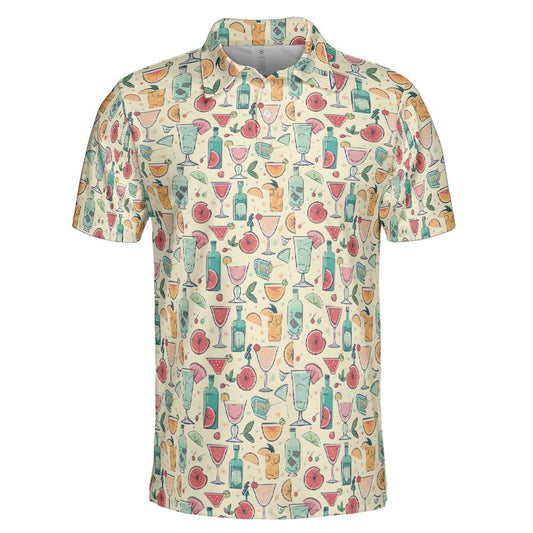 Retro Groovy Cocktail Men's Polo